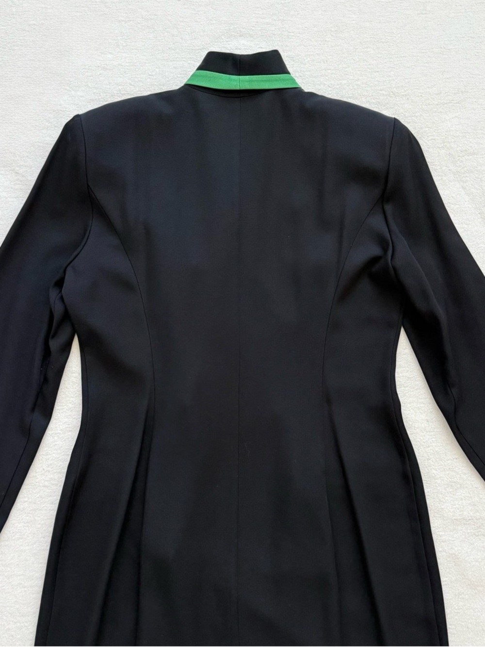 Double Breasted Blazer Dress Green Trim Long Sleeve Size 12 Preppy Academia - Picture 6 of 10